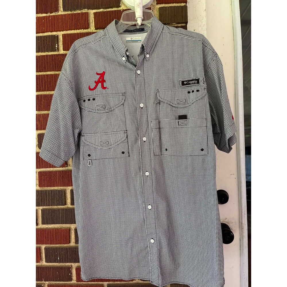 Men's Columbia pgf super bone head crimson tide casual shirt